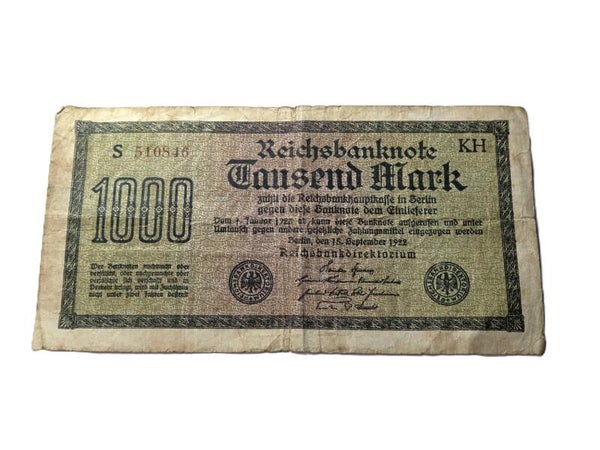 Bankbiljet: 1000 Mark 1922.