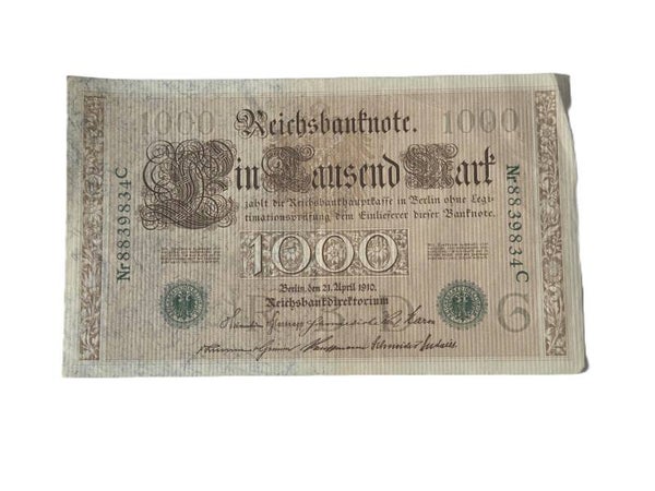 Bankbiljet: 1000 Mark 1910.