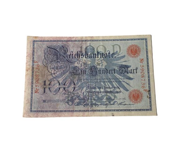 Bankbiljet 100 Mark 1908.