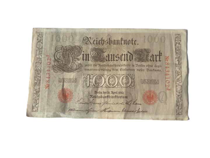 Bankbiljet: 1000 Mark 1910.