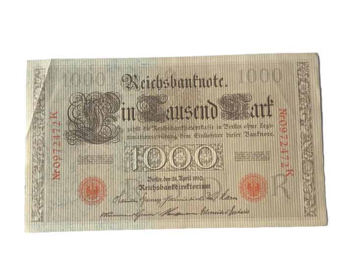 Bankbiljet: 1000 Mark 1910.