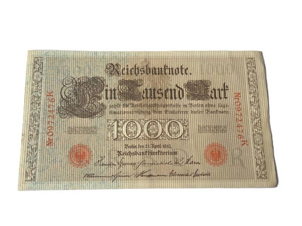 Bankbiljet: 1000 Mark 1910.