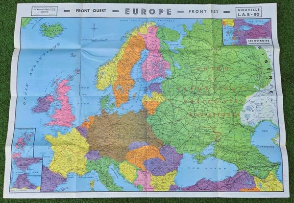 Landkaart 'Europe – Front Ouest – Front Est'.