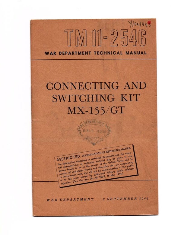 TM 11-2546 War Department Technical Manual.