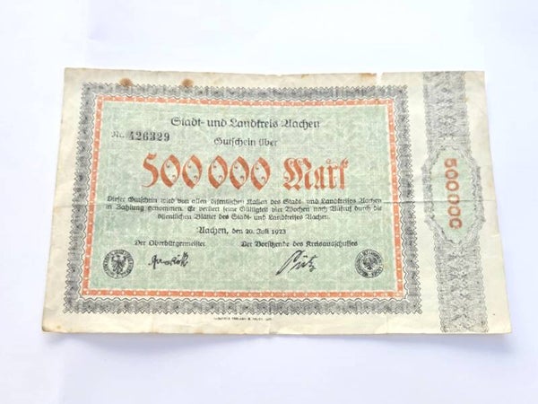 Bankbiljet: 500 000 Mark 1923.