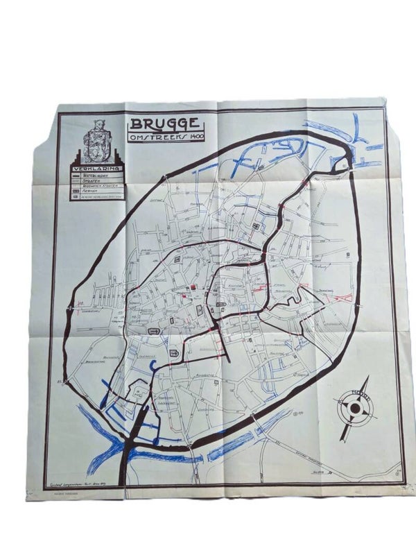 Stadsplattegrond van Brugge.
