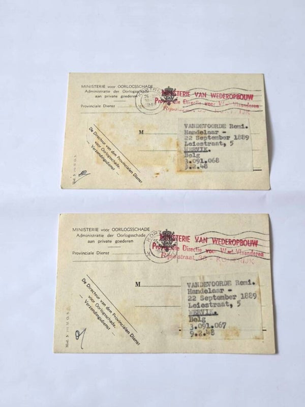 Ministerie voor oorlogsschade.