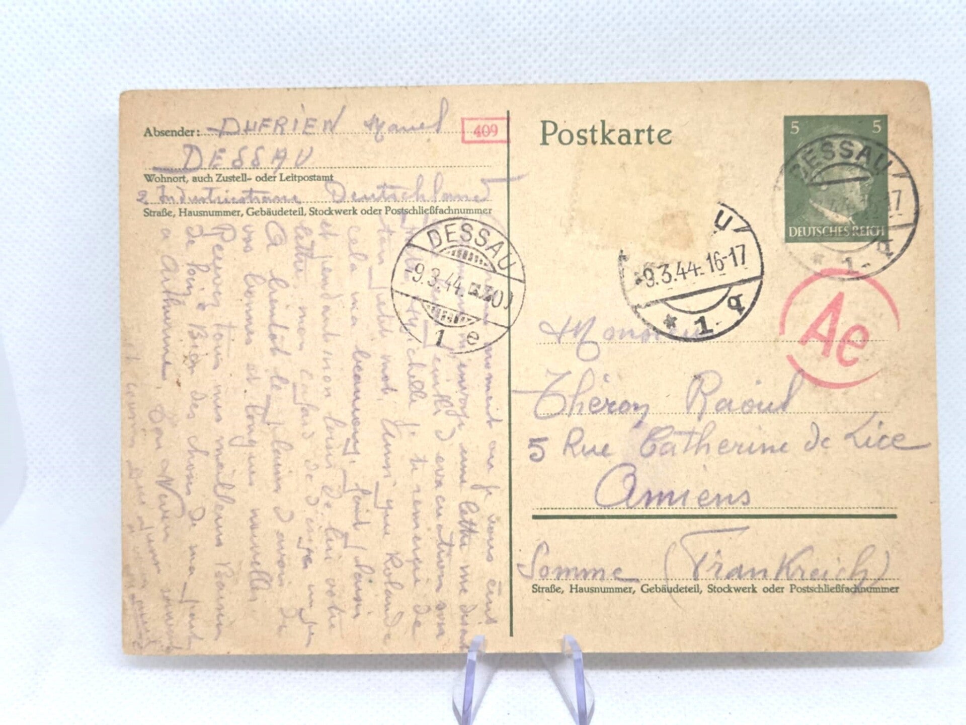 WW II Postkarte 1944.