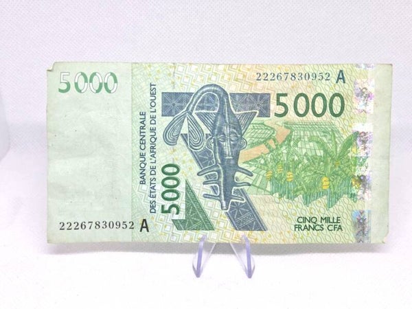 Bankbiljet: 5000 Francs CFA.