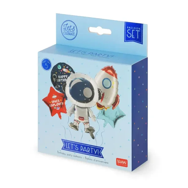 Set di 5 Palloncini Per Festa di Compleanno Space - Let's Party!