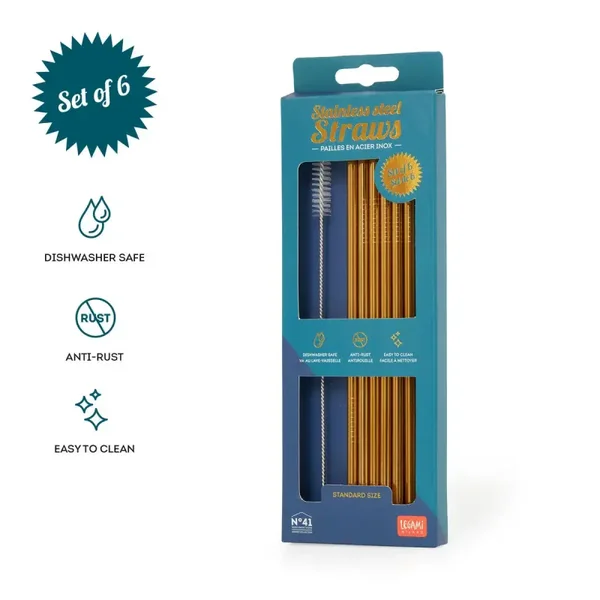 Set di 6 Cannucce in Acciao Inox - Standard