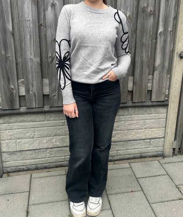 Flower sweater - Grijs