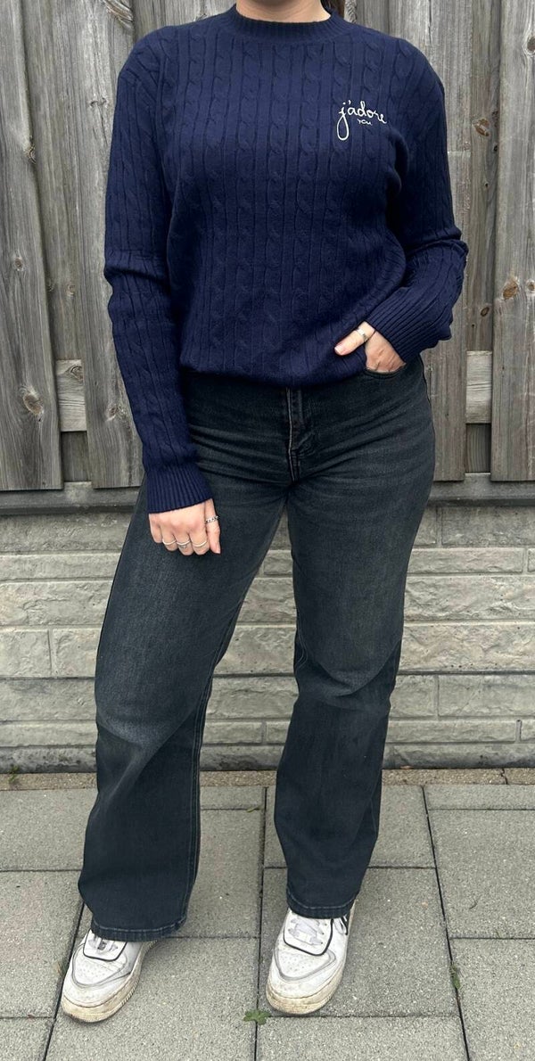 j'adore you sweater - Navy