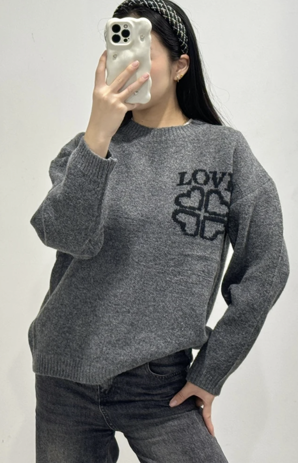 Lucky love sweater - Grijs