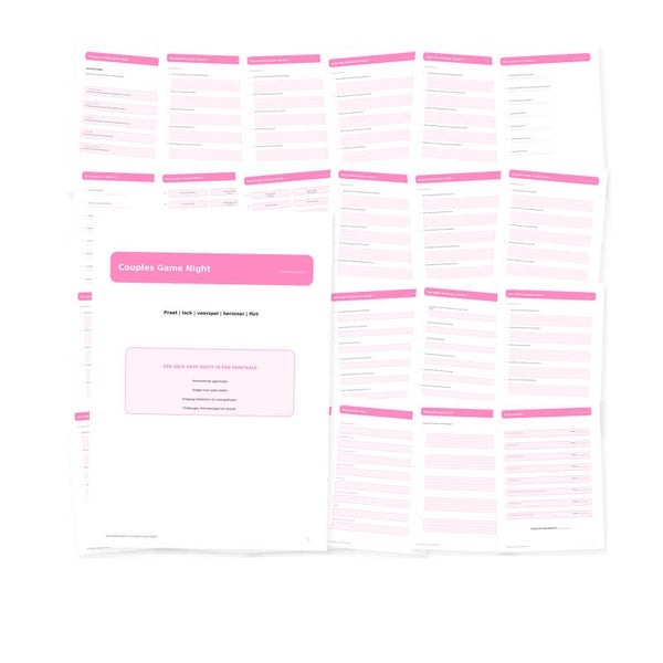Couples Game Night | Uitgebreid Printable Relatiespel | 25 Pagina’s