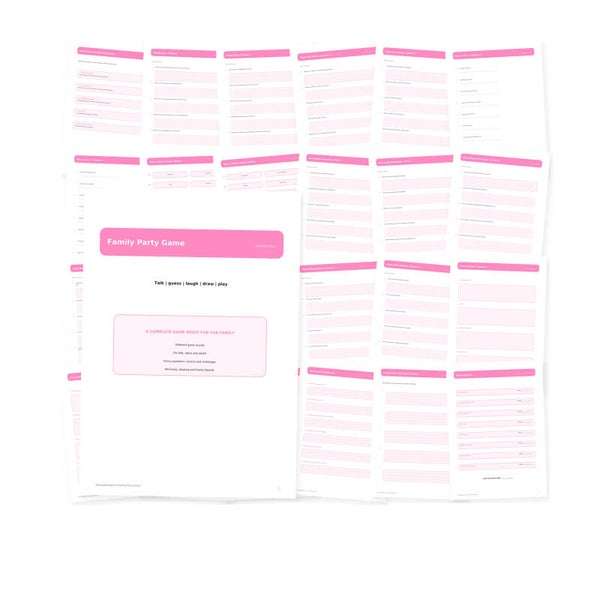 Family Party Game | Extended Printable Family Game | 25 Pages