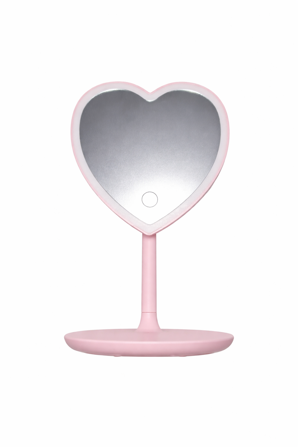 Roze Hart Spiegel met LED Verlichting
