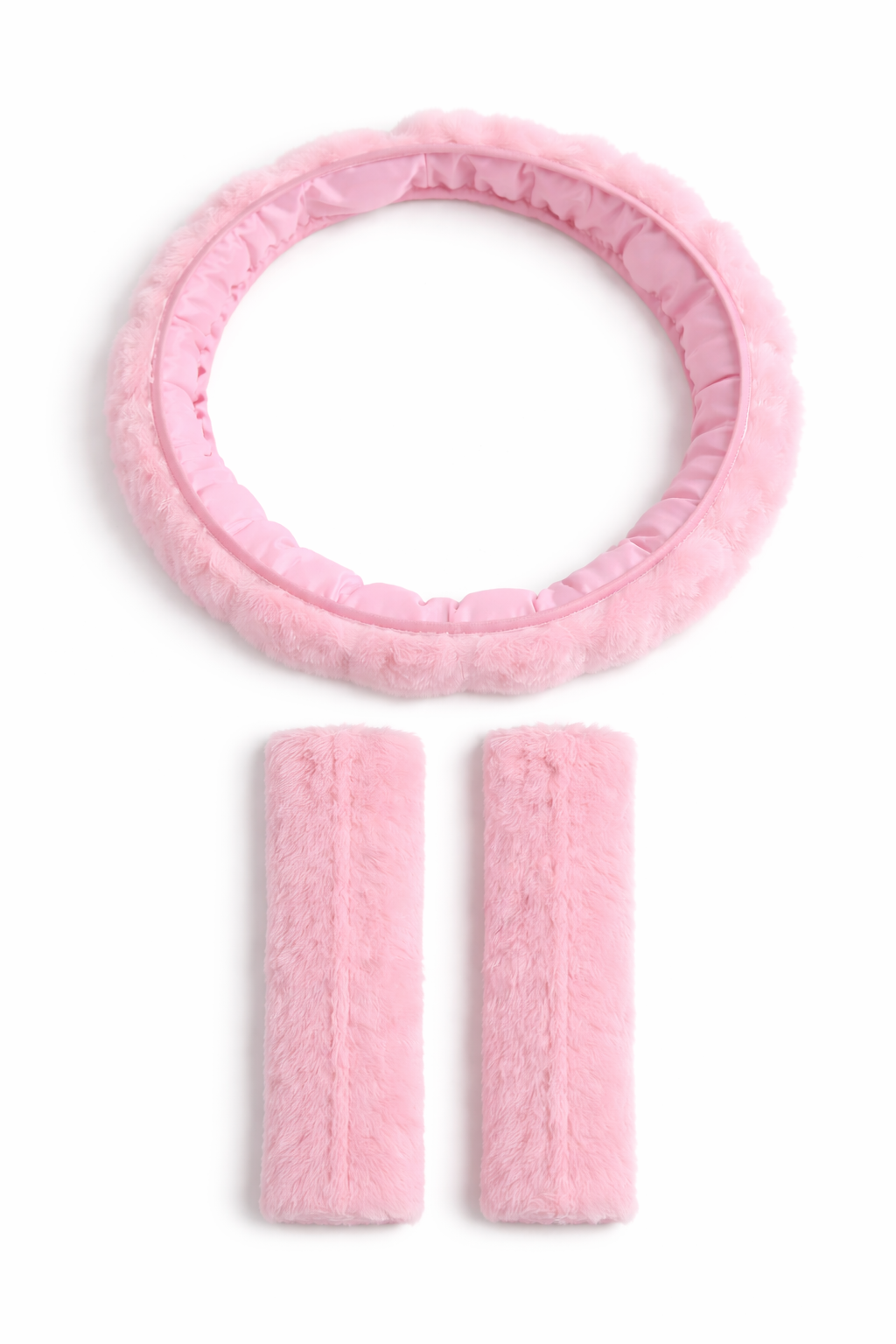 Roze Fluffy Stuurhoes Set