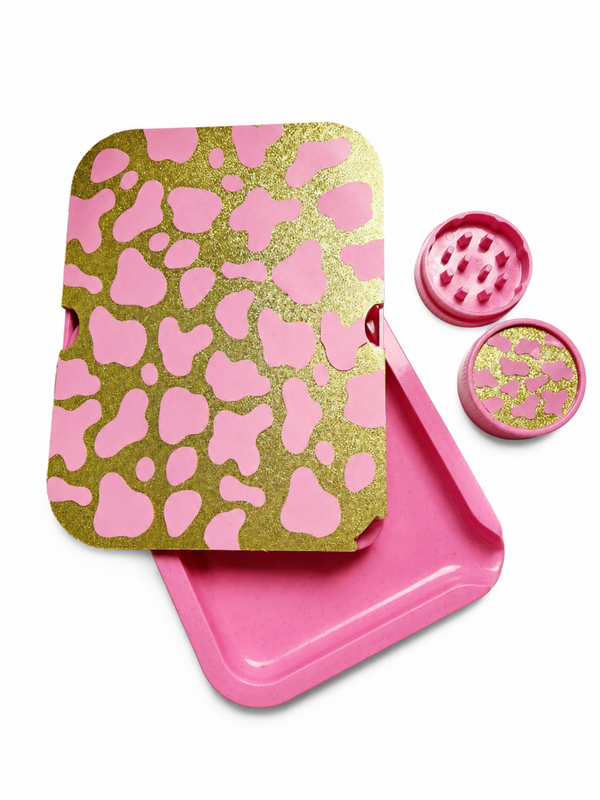 Roze Koeienprint Set Tweede Kans