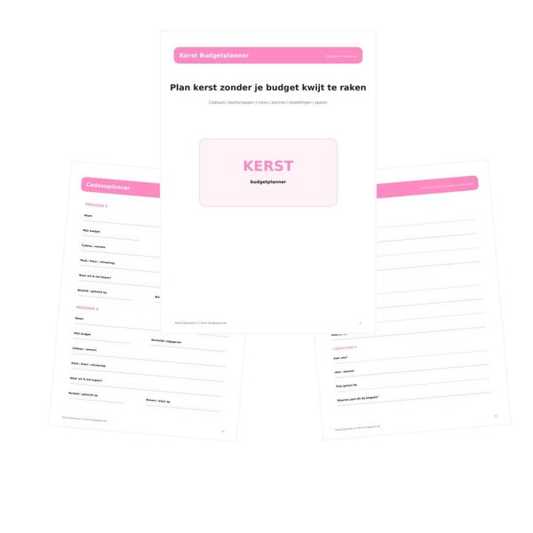 Kerst Budgetplanner | Uitgebreide Printable Kerstplanner | 42 Pagina's