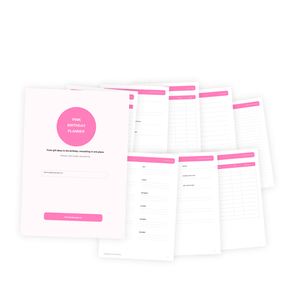 Pink Birthday Planner PDF | Printable Birthday Planner