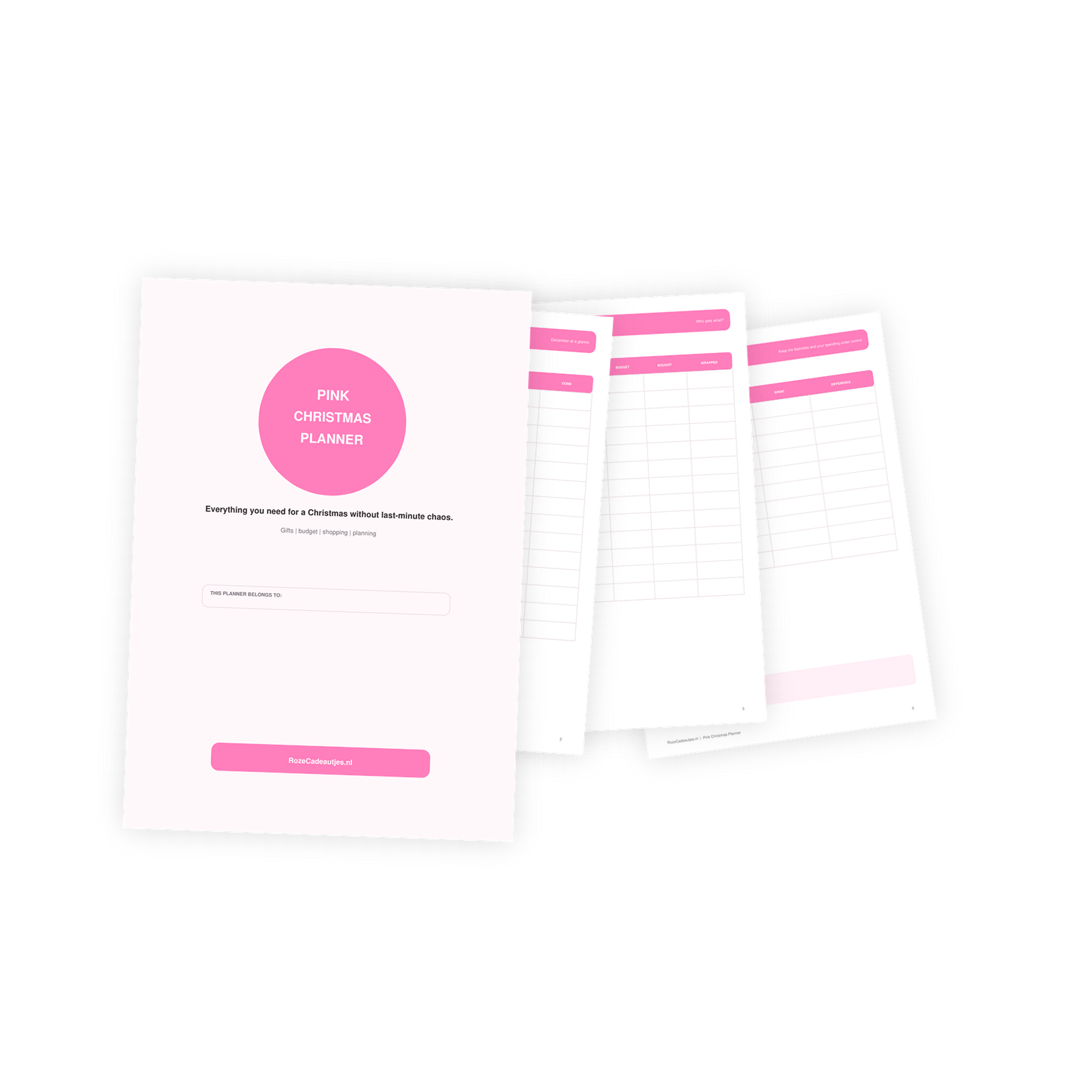 Pink Christmas Planner PDF | Printable Christmas Planner
