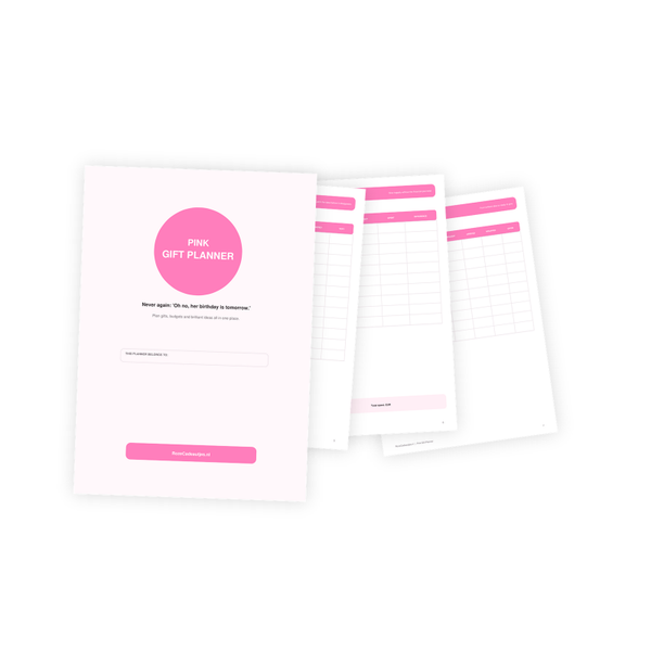 Pink Gift Planner PDF | Printable Gift Planner