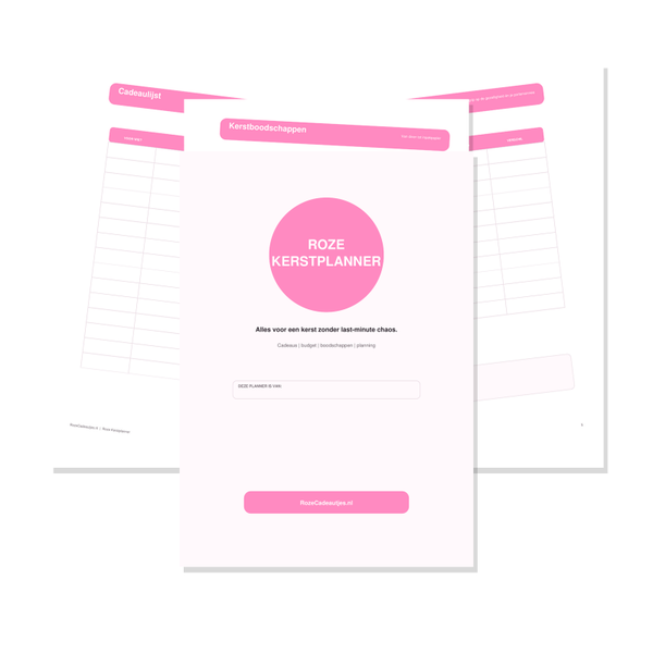 Roze Kerstplanner PDF | Digitale & Printbare Kerstplanner