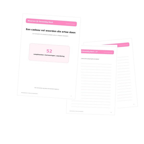 Waarom Jij Geweldig Bent | Persoonlijk Printable Cadeau | 52 Invulpagina's