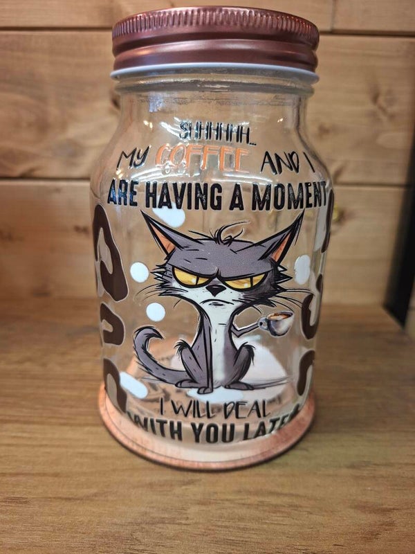 My coffee and I mason jar