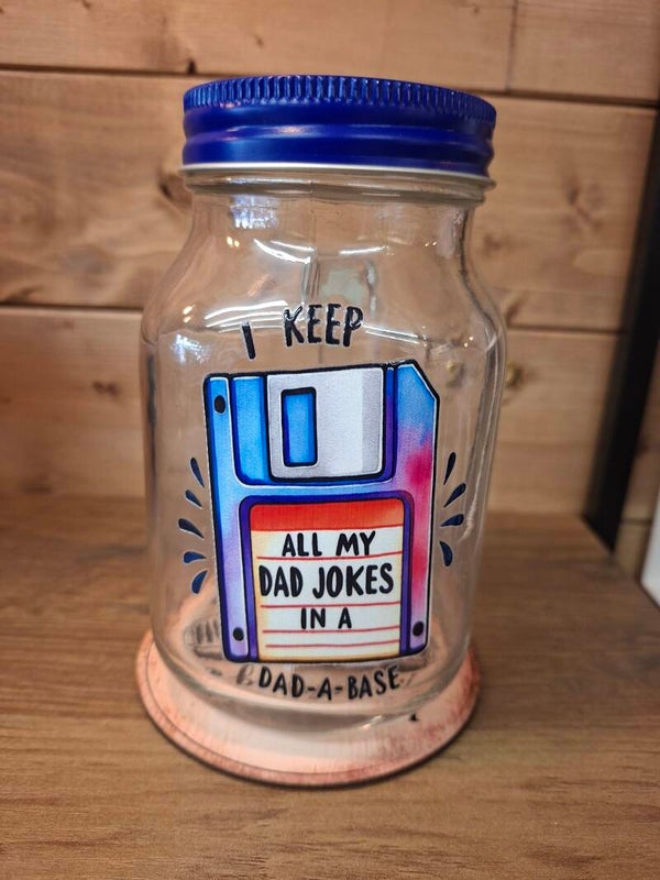 Dad-a-base mason jar