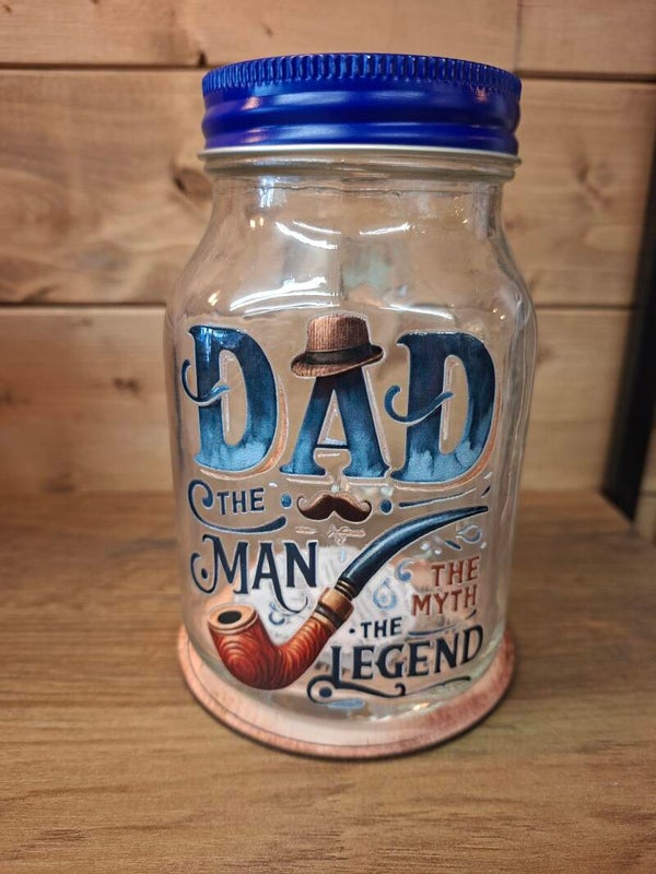 Dad the legend mason jar