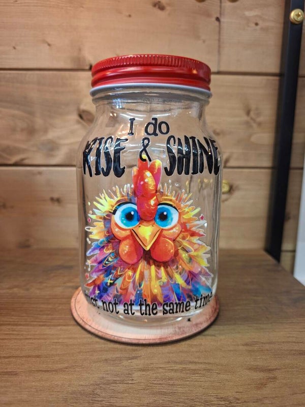 Rise and shine mason jar