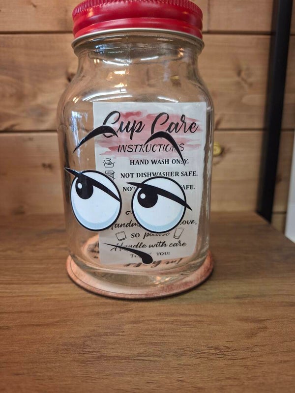 Faces mason jar