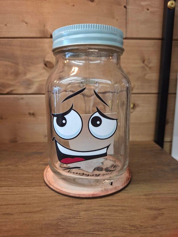 Funny faces mason jar
