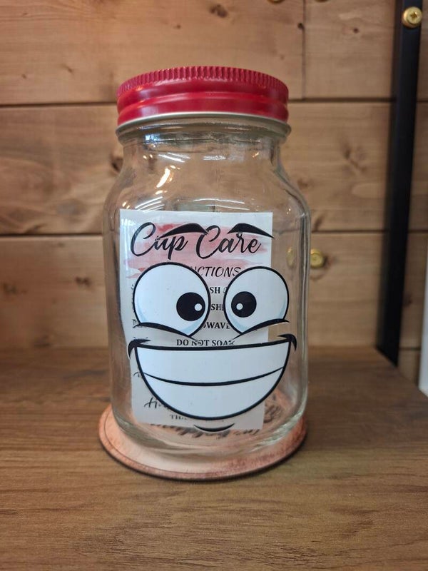 Funny faces mason jar