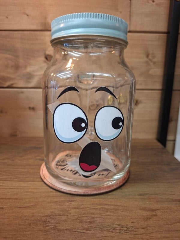 Faces mason jar