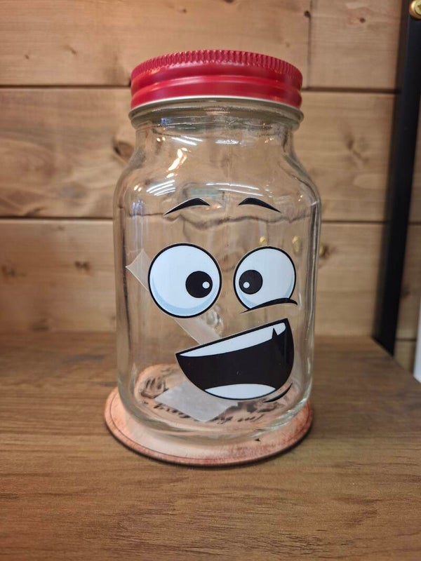 Faces mason jar
