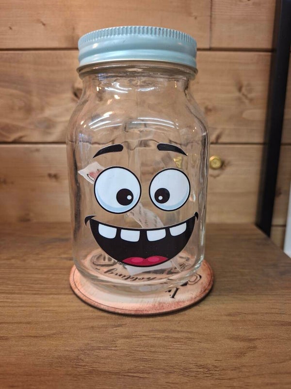 Funny faces mason jar
