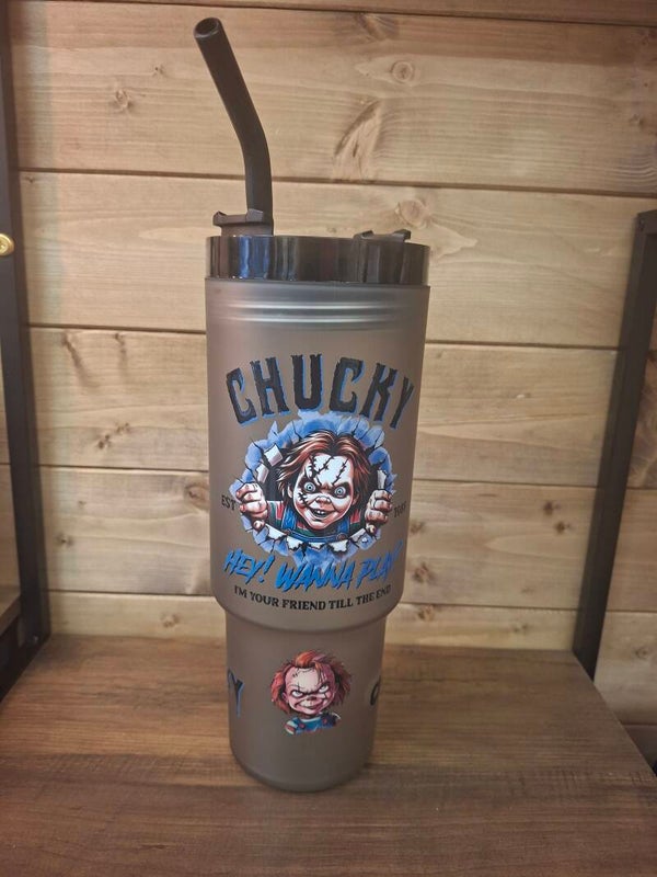 Chucky plastic 40oz flask