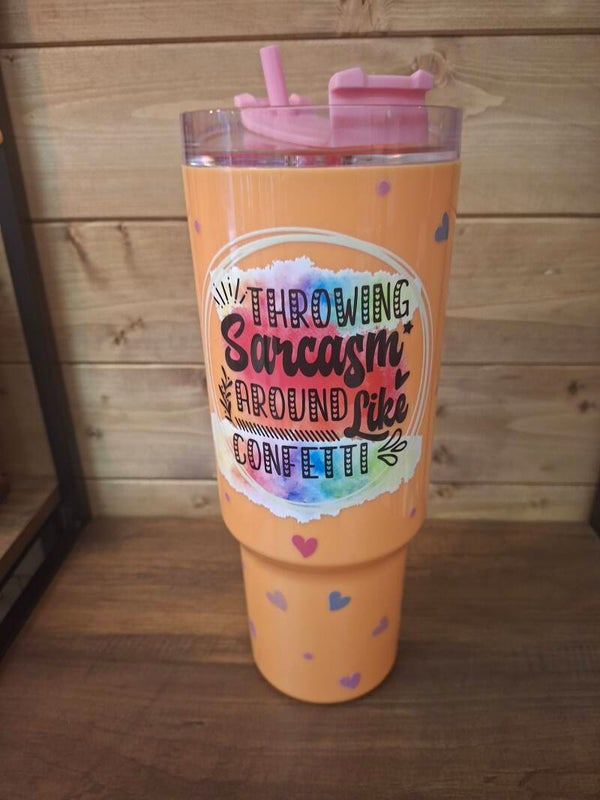 Sarcasm 40oz plastic flask