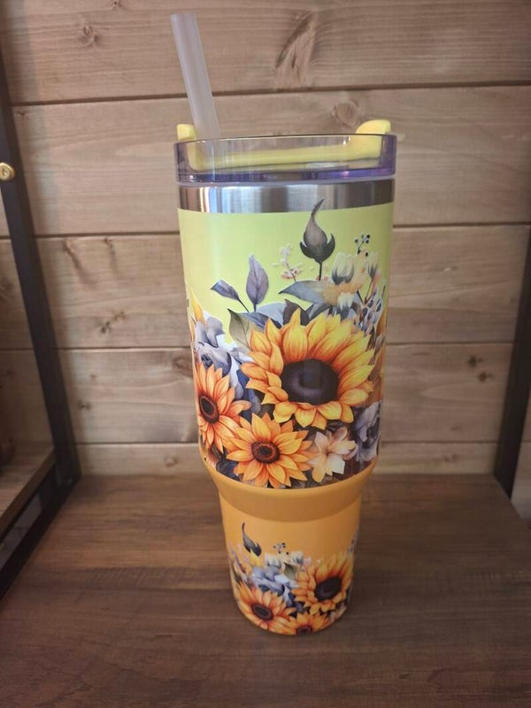 Sunflower 40oz metal flask