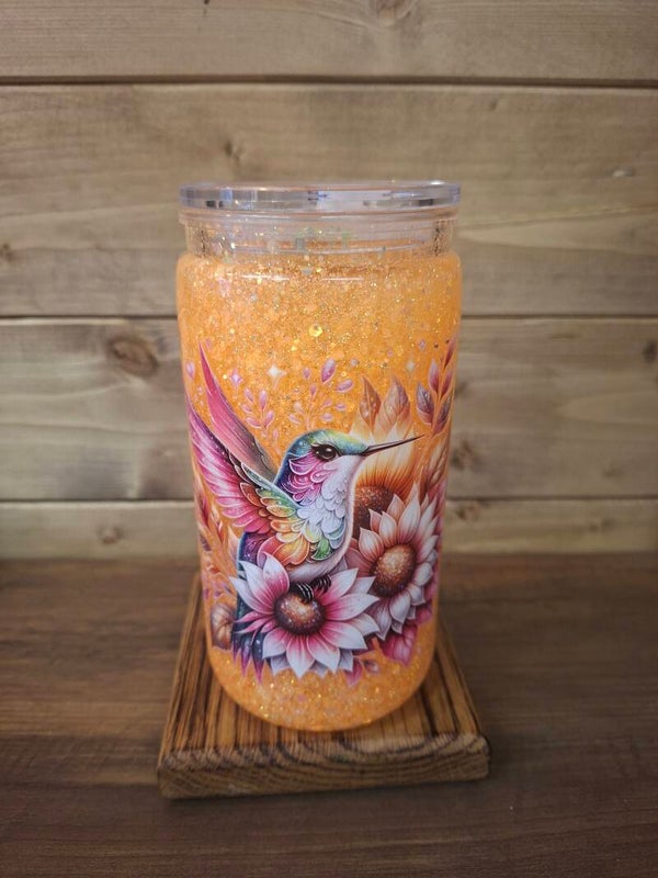 Bird glitter tumbler