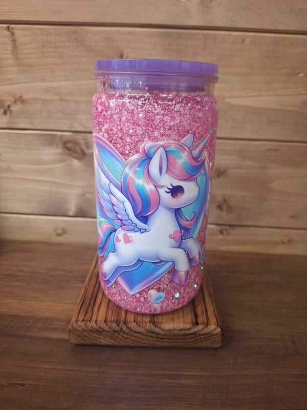 Unicorn glitter tumbler