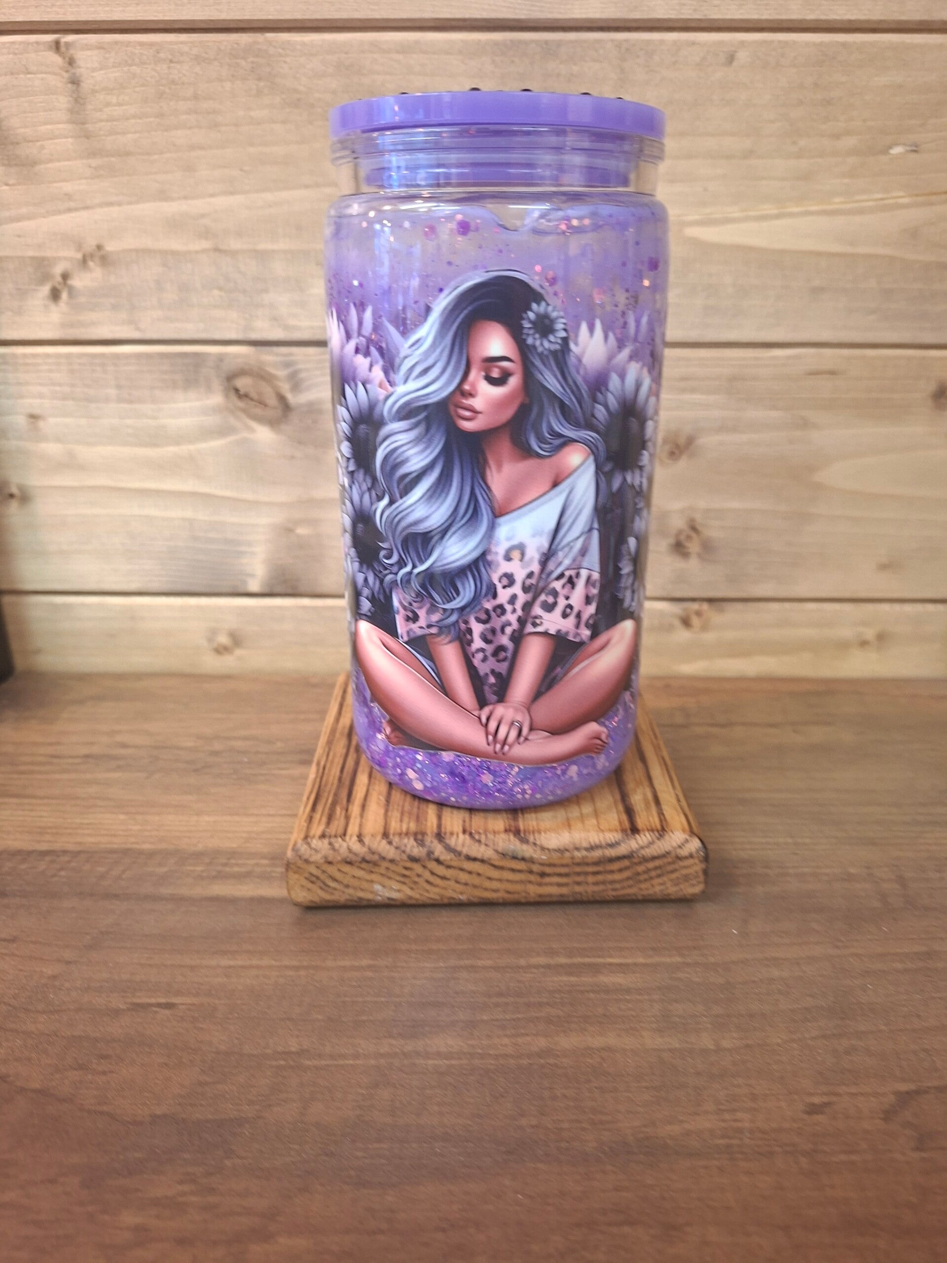 Beautiful lady lava affect tumbler