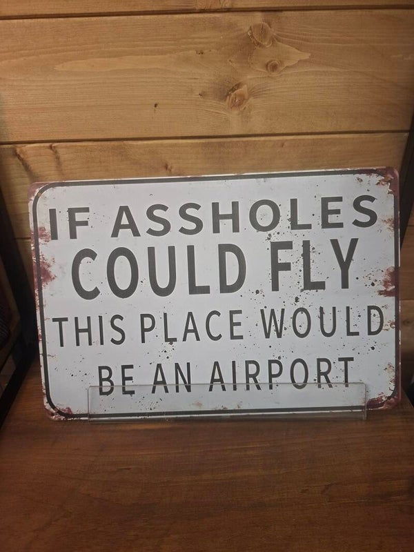 If assholes could fly sign