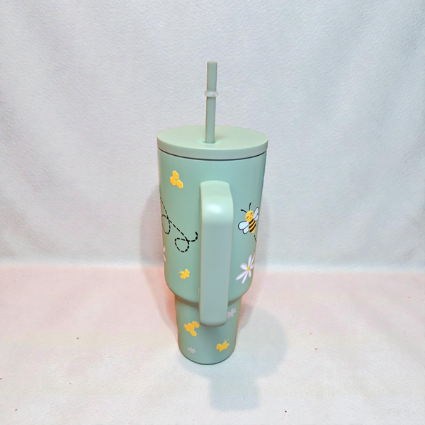40oz bee flask with handle