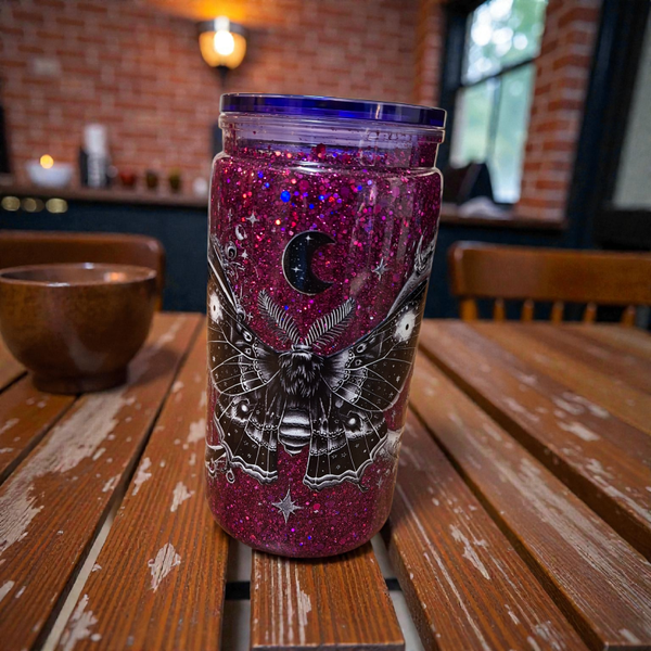 Mystic butterfly glitter tumbler