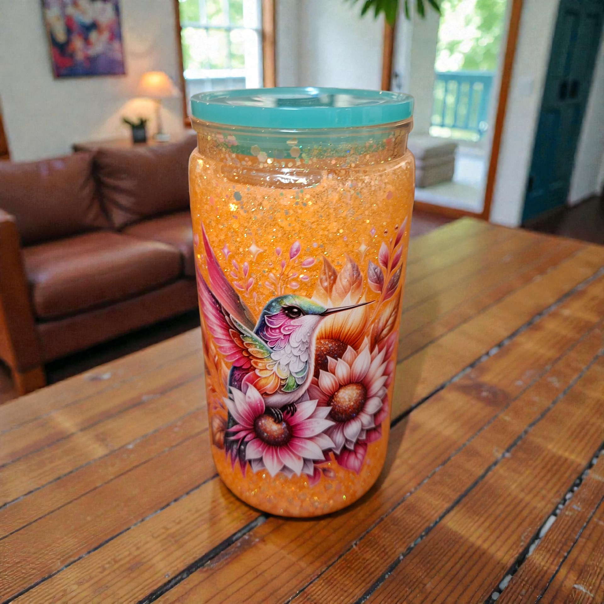 Bird glitter tumbler