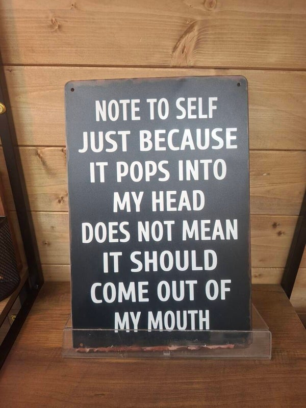 Note to self sign